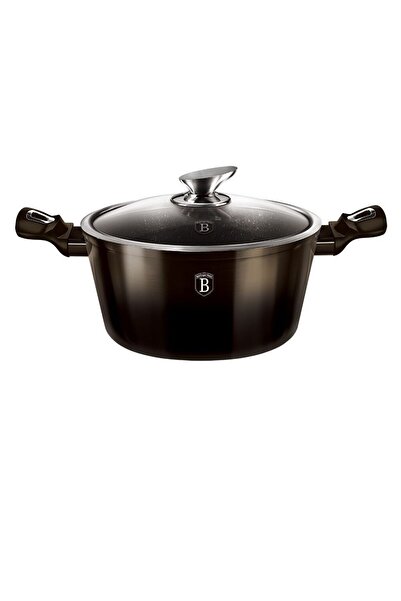 OEM Cratita cu capac, BerlingerHaus, Marmura, 28cm, Negru