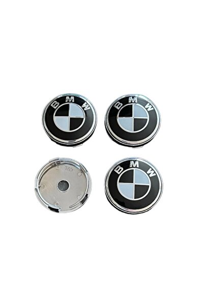 BMW Set 4 capace roti 60mm alb negru compatibil/inlocuitor janta aliaj