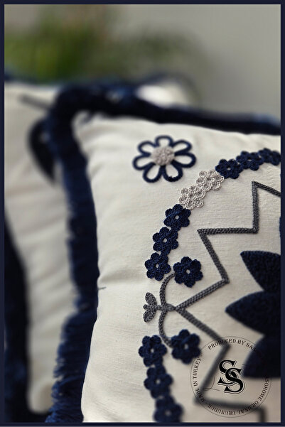 SasoHome Красиві квіти перфоратор вишивка візерунком лляна подушка чохол для подушок