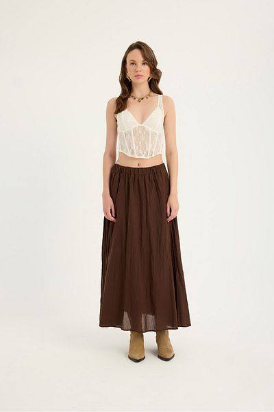 SEVİLEN Long Crush Skirt