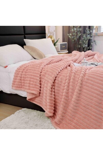 JOJO HOME Patura Cocolino Pufoasa, 200x230cm, Efect 3D, Roz