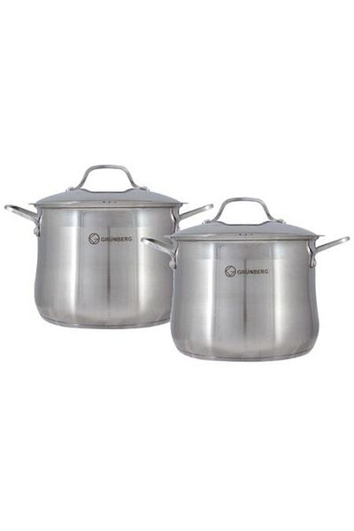 OEM Set 2 Stainless Steel Pots with Lid, 22 cm, 7.2 L, Grunberg Gr3122