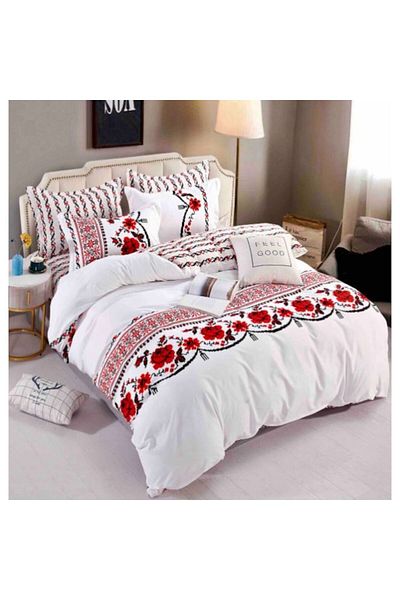 OEM Elegant Double Bed 6-Piece Bedding Set, Cotton Finet, Fitted Sheet 180x200cm, 4 Pillowcases, Duvet C