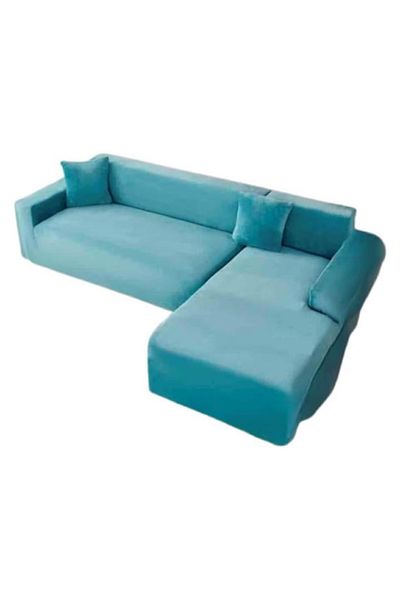 OEM Husă de canapea elastică din catifea, Uni, L/M, 130X180cm/180x230cm, MS STAR@, Turcoaz