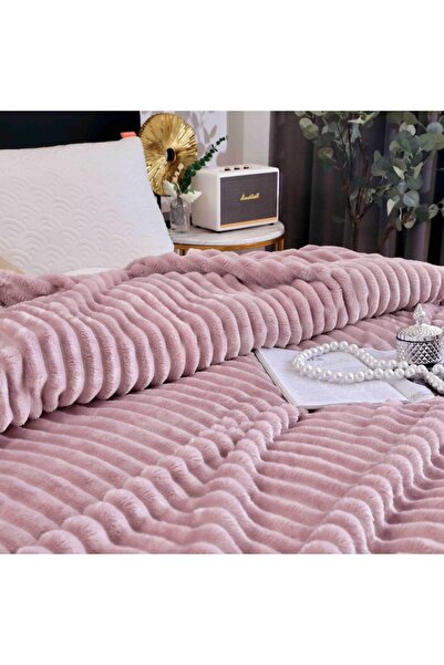 OEM Cocolino Fluffy Blanket, 200x230cm, 3D Effect, Powder Pink