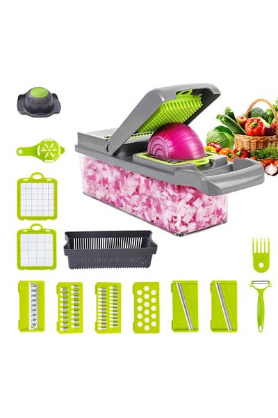 OEM Set razatoare multifunctionala cu recipient/accesorii, verde/gri
