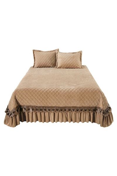OEM Pilota și 2 fețe de pernă, catifea matlasată cu broderie, MS STAR, 3 piese, dublă, uni, 220X240cm,