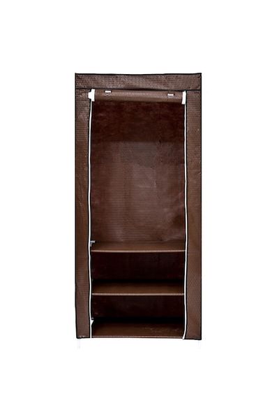 OEM Dulap textil haine cu raft si bara umerase 70x45x160cm WD002/Maro