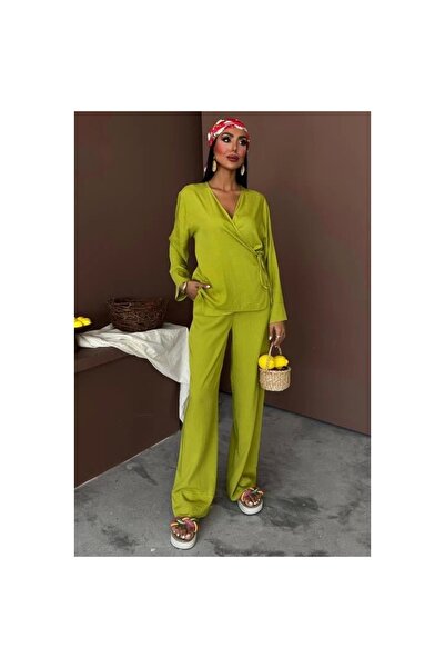 POLEXP By Han Double-Breasted Classic Style Linen Suit with Pants 10191