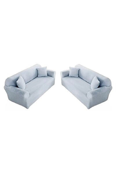 OEM Set 2 Huse cu elastica pentru canapea din Catifea, Uni, 130x180cm M-2 locuri, MS STAR@, BLEU
