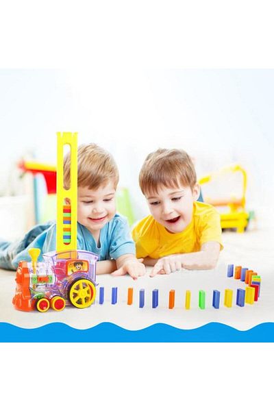 Bebeking Train locomotive domino with automatic arrangement 80 pieces