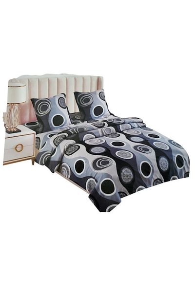 OEM Double Bed Linen Set 4 Pieces, Cotton, Sheet 200x230cm, Duvet Cover 180x230cm, 2 Pillowcases 75x75cm