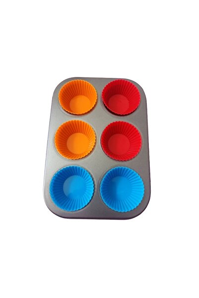 BV Baking Tray for 6 Muffins with 6 Silicone Cups, 70COF