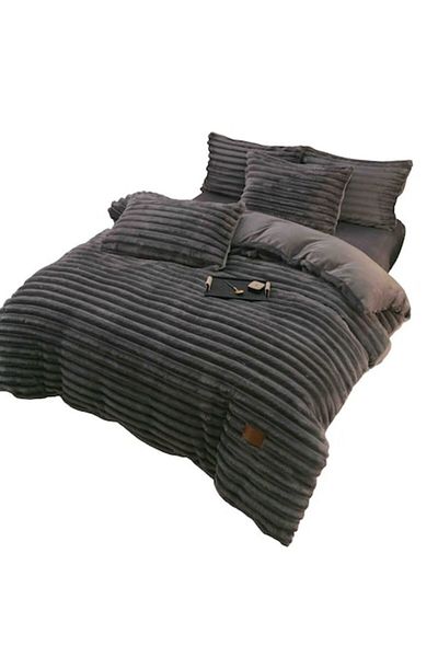 OEM Double Bed Cocolino Bedding Set with Thick 5 cm Stripes, 4 Pieces