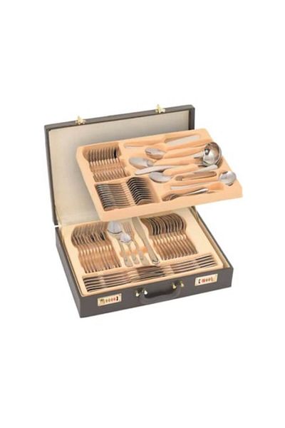 OEM Stainless steel cutlery set, SULTAN, with black diplomat, 72 pieces