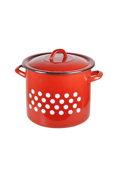 OEM Oală emailată, roșie, 25 cm, 9,6 l