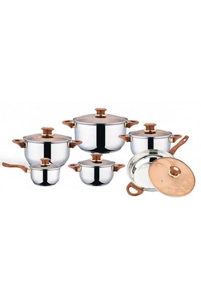 OEM Set 6 Stainless Steel Pots Grunberg with Lid