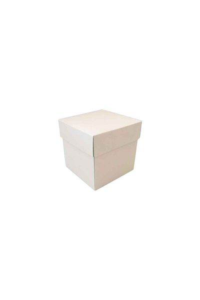 TT Tahtakale Toptancıları Complete Carton Box Solid Color 6X6X6 cm (25 Units) White