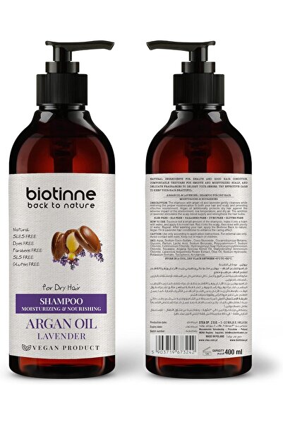 biotinne شامبو باللافندر وزيت الارجان من بيوتين، 400 مل الاصلي