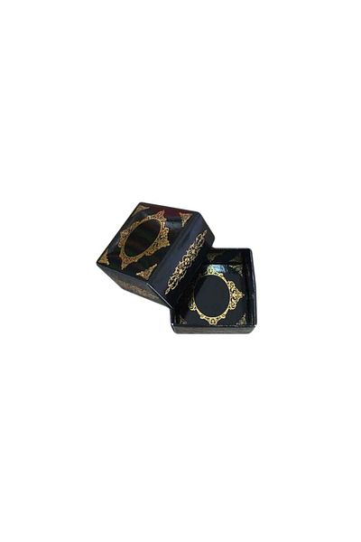TT Tahtakale Toptancıları Complete Carton Box Palace Pattern Gold Gilding 4X4X2 cm (50 Pieces) Black