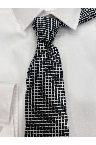 Pierre Cardin ЧЕРНА ВРАТОВЪРЗОВКА С ТЪКАН ПЛАТ С ШАРЕН ОТ PIERRE CARDIN