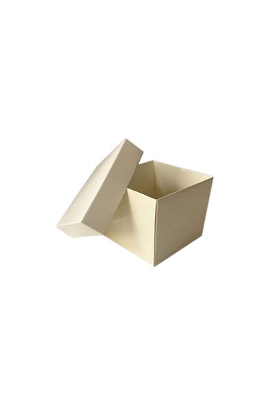 TT Tahtakale Toptancıları Complete Carton Box Solid Color 8X8X6.5 cm (25 Pieces) Cream