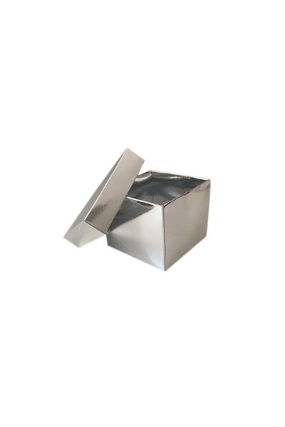 TT Tahtakale Toptancıları Complete Carton Box Solid Color 8X8X6.5 cm (25 Units) Silver