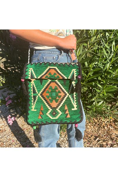 Cotomag Kilim Messenger Bag, Contemporary Pattern 35 x 30 cm
