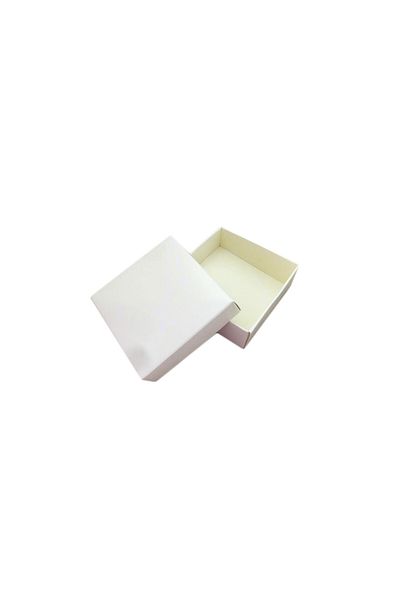 TT Tahtakale Toptancıları Complete Cardboard Box Marble Pattern 8X8X3 cm (50 Pieces) Cream