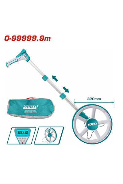 TOTAL Tekerlekli Yol Metresi Dijital Ekranlı Yüksek Kalite Çantalı TMT19923 N...