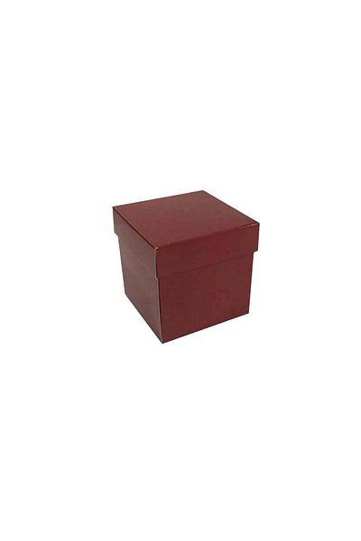 TT Tahtakale Toptancıları Complete Cardboard Box Solid Color 7X7X7 cm (25 Pieces) Claret Red
