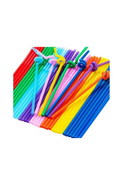 TT Tahtakale Toptancıları Pipette Artistic Straws 6 mm Plastic Mixed Color (50 Units)