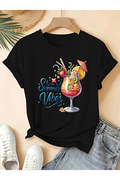 İSMTEXS COPY - COPY - تي شيرت قطني مطبوع برقبة دائرية للجنسين بأكمام قصيرة كو...