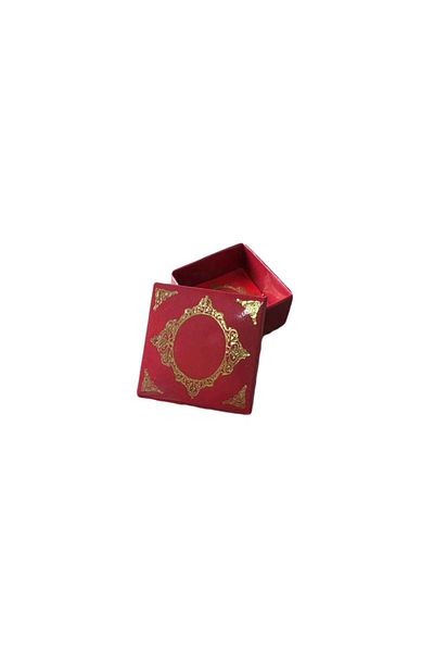 TT Tahtakale Toptancıları Complete Cardboard Box Palace Pattern Gold Gilding 4X4X2 cm (50 Pieces) Claret Red