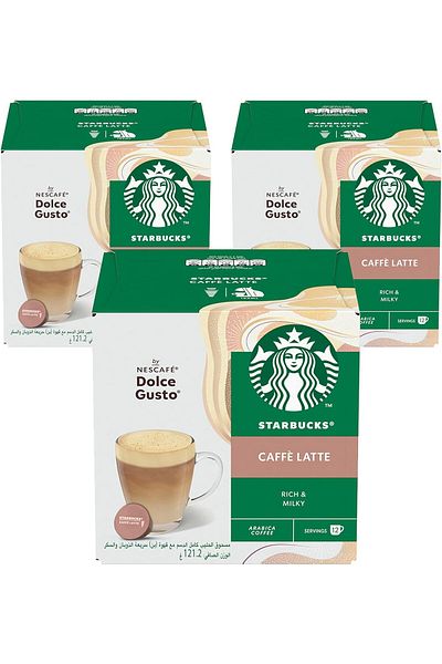 Starbucks Starbucks Nescafe Dolce Gusto Latte Coffee Capsules Set of 3 364g 36 Capsules