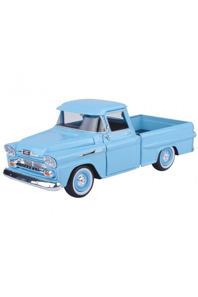 mavi su dünyası 1958 Model Klasik Chevy Apache Fleetline Pickup 1:24 Ölçekli