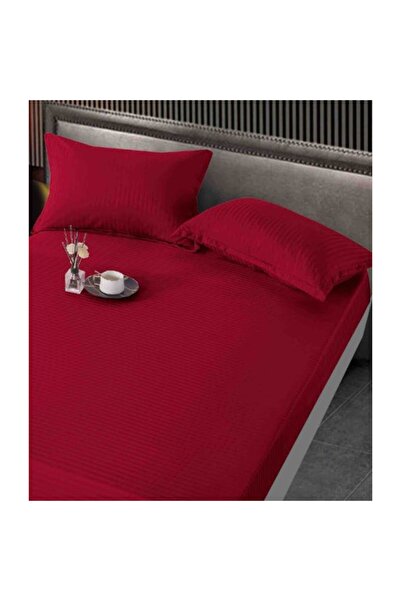 OEM Damask Elastic Bed Sheet for 2 People, MS STAR, Red, 160x200cm+35cm