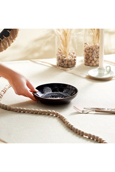 yokyok KARACA CALVIN SİYAH ÇUKUR TABAK 18 CM