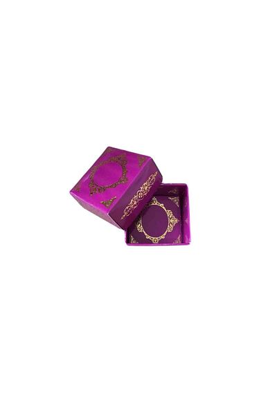 TT Tahtakale Toptancıları Complete Carton Box Palace Pattern Gold Gilding 4X4X2 cm (50 Pieces) Purple