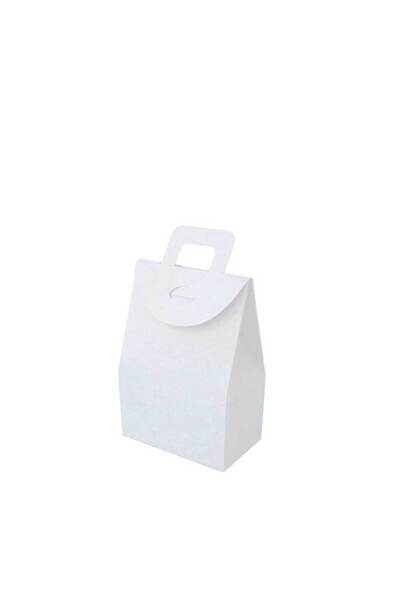 TT Tahtakale Toptancıları Kına Ve Çerez Çantası Karton Düz 7.5x11x4 Cm (20 Adet) Beyaz
