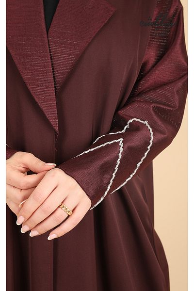 Stylish Burgundy wrap abaya