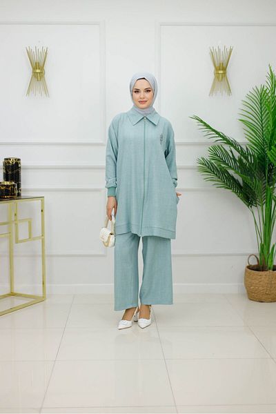 VALENS BOUTİQUE Women's Hijab Set 2 Piece Pants & Tunic Set