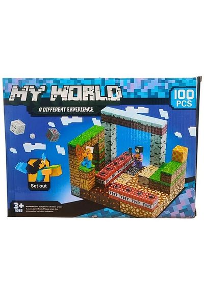 LBK Set de constructie magnetic ANGMAD, MyWorld (Minecraft), 100 piese magnetice