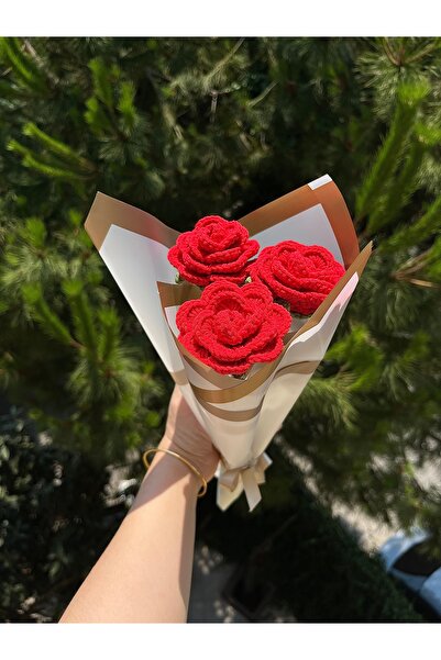 Zey's Amigurumi Amigurumi Örgü Çiçek Gül Buketi - Anneye,Sevgiliye, Arkadaşa Hediyelik