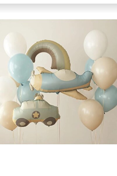 Bkmc RETRO RAINBOW PLANE POLICE CAR BALON FOLIE SET DE PETRECERE DE ANIVERSAR...