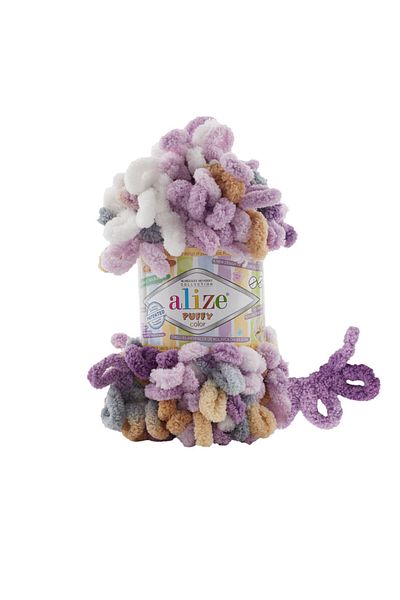 Alize Puffy Color Hand Knitting Yarn 100g – Easy to Knit Without Needles – Color No:6522