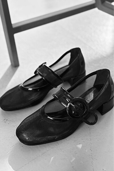 I Love Shoes Cyreya Mesh Black Buckle Detailed Mary Jane