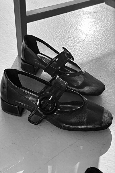 I Love Shoes Cyreya Mesh Black Buckle Detailed Mary Jane