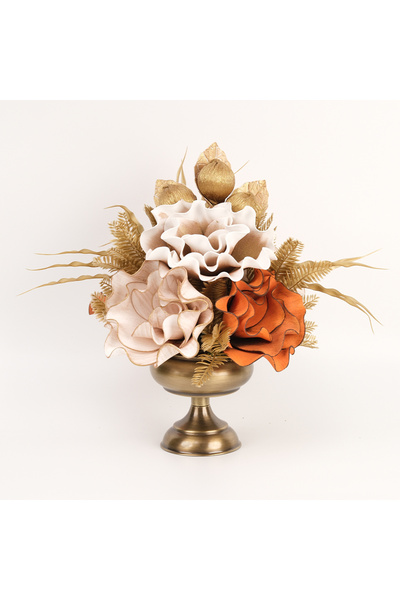 TASARIMHMODA Yapay Çiçekli Antik Küçük Ayak Vazo No:8