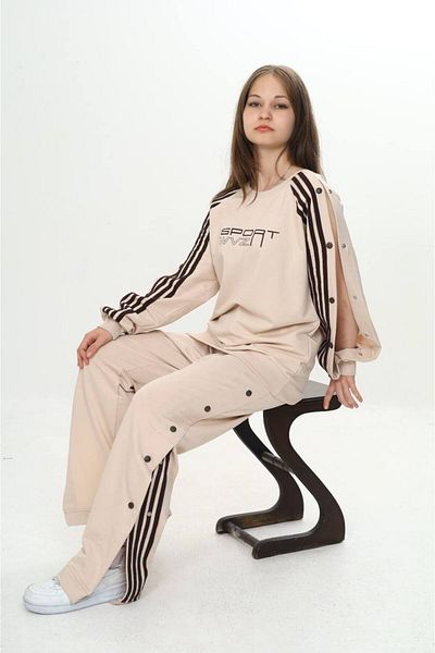 Asortik Kids طقم رياضي للأطفال للجنسين مطبوع عليه 2 خيوط، قطن 100%، قالب مريح-299